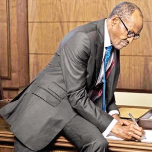 Buhari inside Aso rock