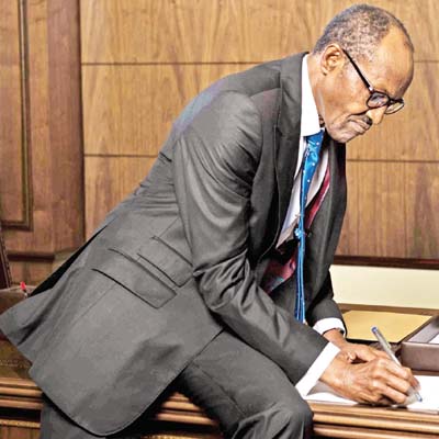 Buhari inside Aso rock
