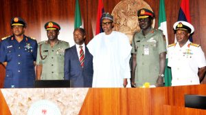 PIC.1.-PRESIDENT-BUHARI-DECORATES-SERVICE-CHIEFS-IN-ABUJA