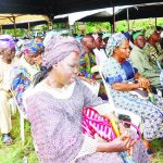 Pensioners during the prayer