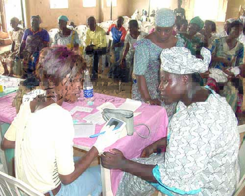 A health screening in Lagos