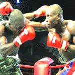 Olaide Fijabi right duirng a recent bout