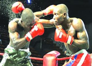 Olaide Fijabi right duirng a recent bout