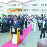 Gov Mimiko delivering his speech