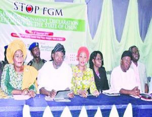 Gov. Aregbesola (2nd right), deputy (left), wife and others