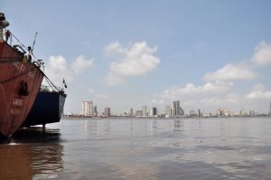 Lagos business district from across the Apapa quays
