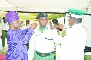 Adeoluwa and TRACE Corps Commander, Seni Ogunyemi, deco