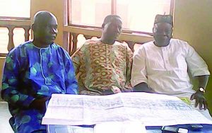 Left to right Mabunmi, Elder Odufeko and Alhaji Lawal at the meeting