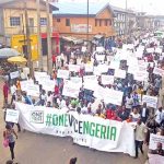 A group protesting in Lagos recently