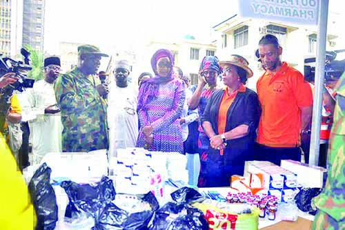 Some of the drugs and other items brought by the Nigerian Air Force
