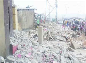 • A portion of demolished site at Oke-Adu Junction, Ibadan.