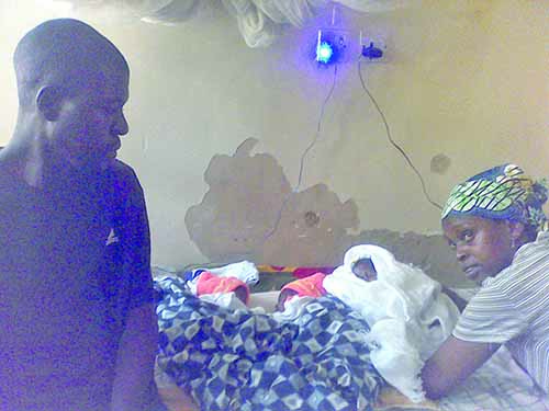 Family of Aliyu in the hospital