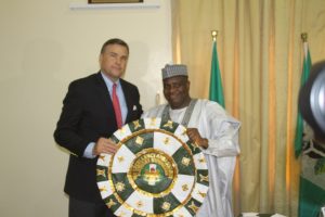 Governor Tambuwal representing a survnieur to US Ambassador 