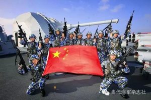 PLA soldiers abourd PLA-N destroyer