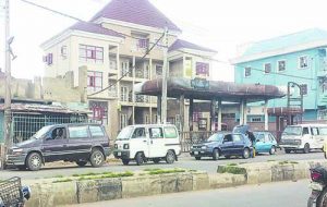 Razed filling station in Ejigbo area of Ado-Ekiti