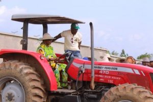 Obiano drives tractor