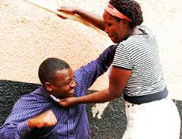 man and woman fighting