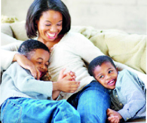 mum and sons