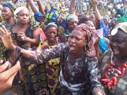 women protest