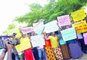WOMAN PROTESTS