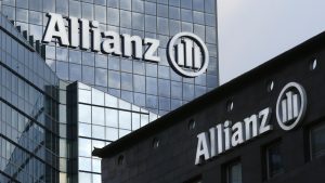 The logo of Europe’s biggest insurer Allianz SE is seen on the company tower at La Defense business and financial district in Courbevoie