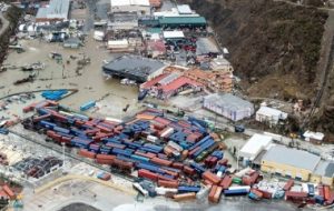 View of the aftermath of Hurricane Irma on Sint Maarten Dutch part of Saint Martin island in the Caribbean