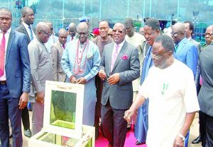 Ebonyi State Governor, Chief David Umahi leading others to thanksgiving during the October 1 celebration