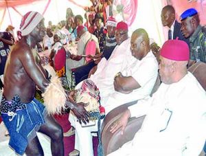 Ikperikpe Ogu dancers entertaining guests