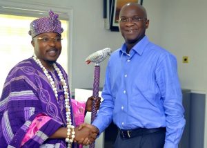 Oba Akanbi and Mr. Fashola during the visit
