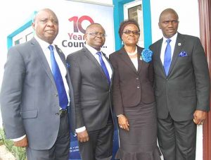 Prof Anigbogu, Mrs. Peggy Anigbogu and other board members at 10th anniversary celebration
