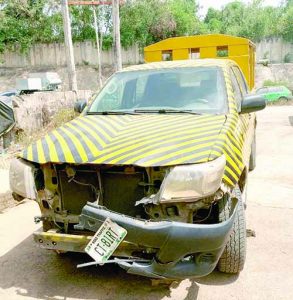 VIO vehicle vandalised by rampaging taxi drivers