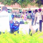 Members of NOA with the school pupils during the exercise