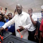 George Weah Casting his vote
