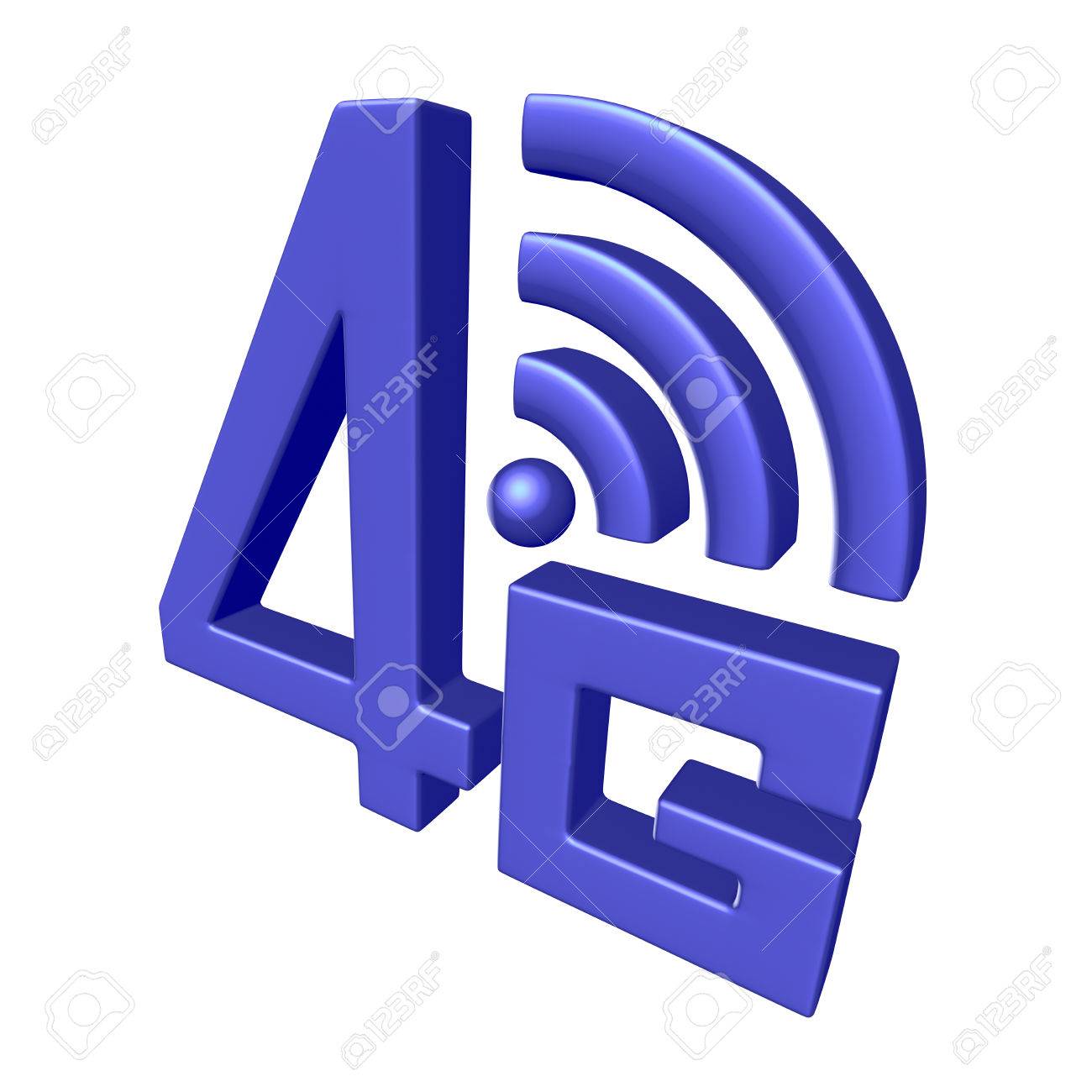 Blue 4G symbol on white background