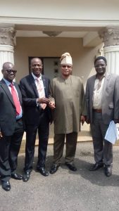 L r Clerk of the House, Mr. Azeez Sanni, Director Staff Housing Board, Osho Joseph , Deputy Speaker, Lagos State House of Assembly, Hon. Wasiu Eshilokun – Sanni during the visit.