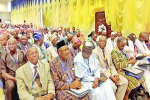 Prof Redwood-Sawyerr, Prof Obanya, Dr. Uwadiae, Dr. Evelyn Kandakai and other guests at the summit