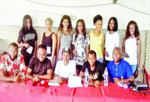 Selected contestants and the Judges ( 3rd from L is Miss Mcwary in white T- Shirt and founder of Miss Amnesty)
