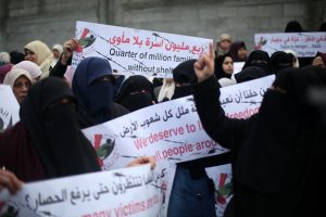 Protest against aid cuts outside of United Nations’ offices in Gaza