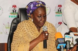 Hajia-Aisha-Abubakar-HMSITI-briefing-the-press-on-the-coming-of-Golbal-Shea-Alliance-Conference-in-March-2018.