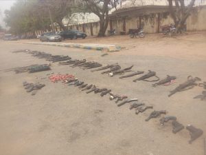 Firearms recovered by the Bauchi State Police command
