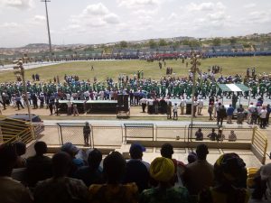 WORKERS DAY – MKO ABIOLA STADIUM ABEOKUTA – AMOSUN URGED TO PAY SALARIES