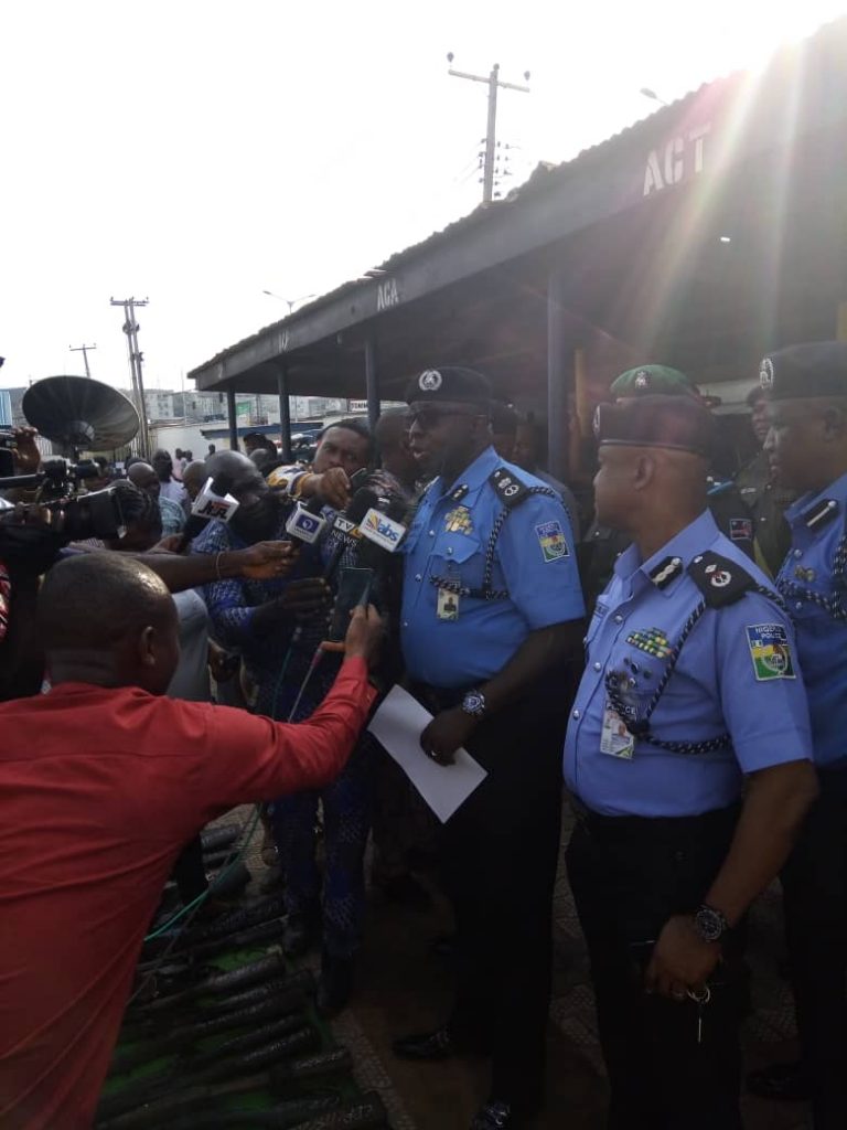 CP Umar addresing journalists during the parde of suspects yesterday