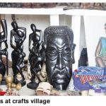 Wood art works at crafts village
