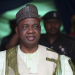 Nigeria’s Vice President Sambo sings the national anthem during the commissioning of the National Trauma Centre in Abuja