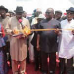 Former President Goodluck Jonathan commissioning the Ipo-Airport- Omademe Road