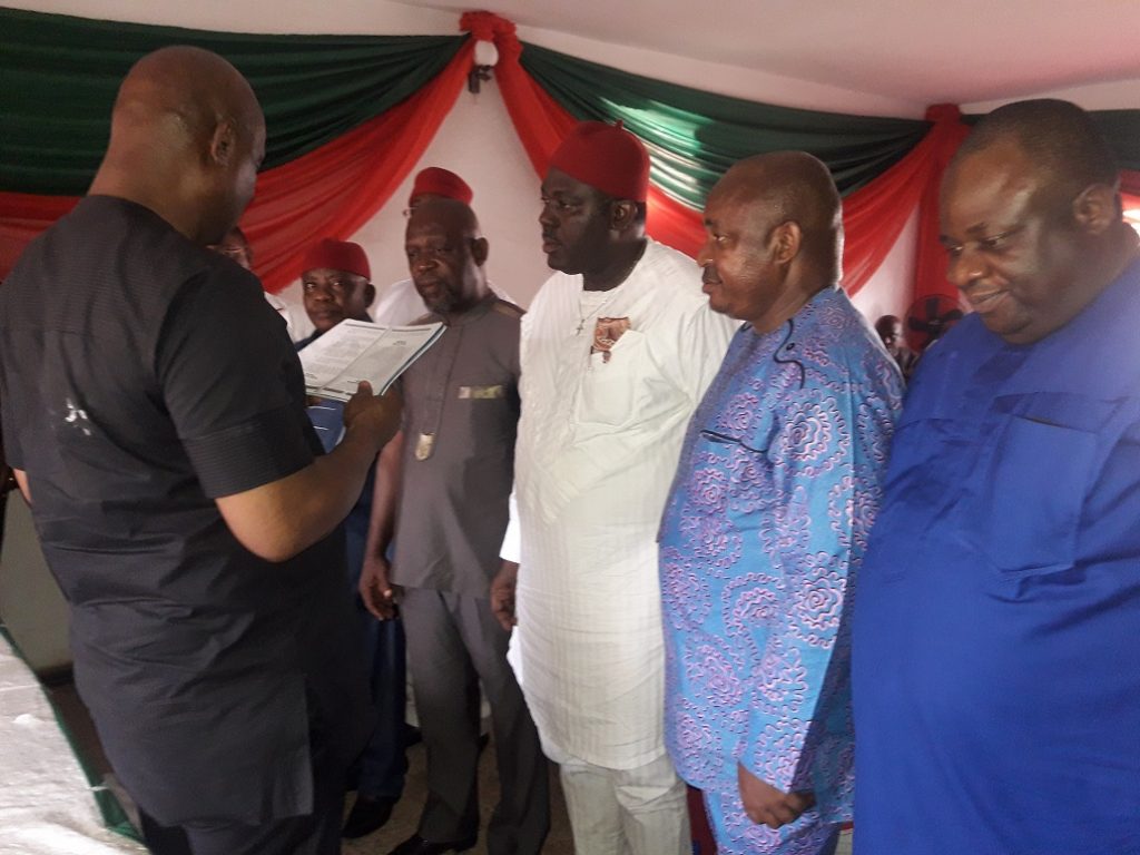 Umahi swearing in the newly constituted caretaker committee