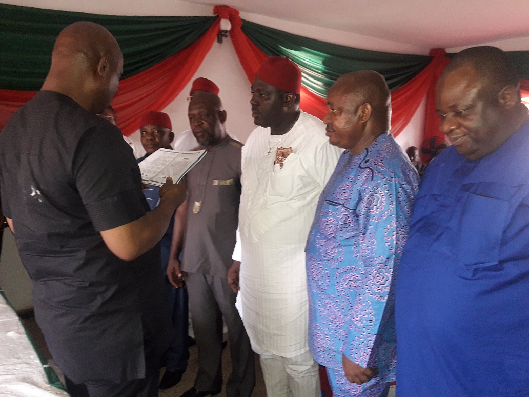 Umahi swearing in the newly constituted caretaker committee