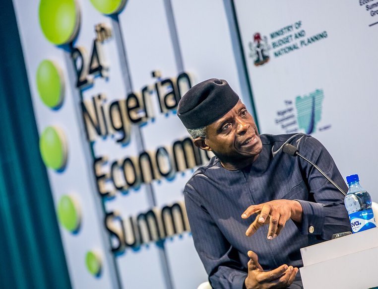 Yemi Osinbajo speaks at summit with Ngaire Woods (Oct 22, 2018)