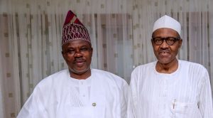Governor Ibikunle Amosun (L) with President Muhammadu Buhari (R)