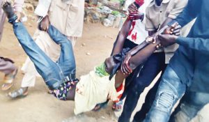 One of the injured members of the Islamic Movement of Nigeria (IMN) during the face-off with soldiers, in Abuja, yesterday